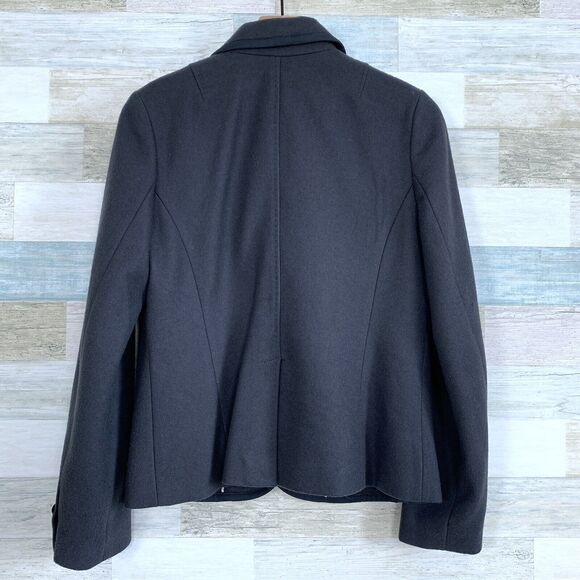 Lands End Wool School Boy Blazer Jacket Gray Metal Crest Buttons Lined Womens 8 - Picture 5 of 9